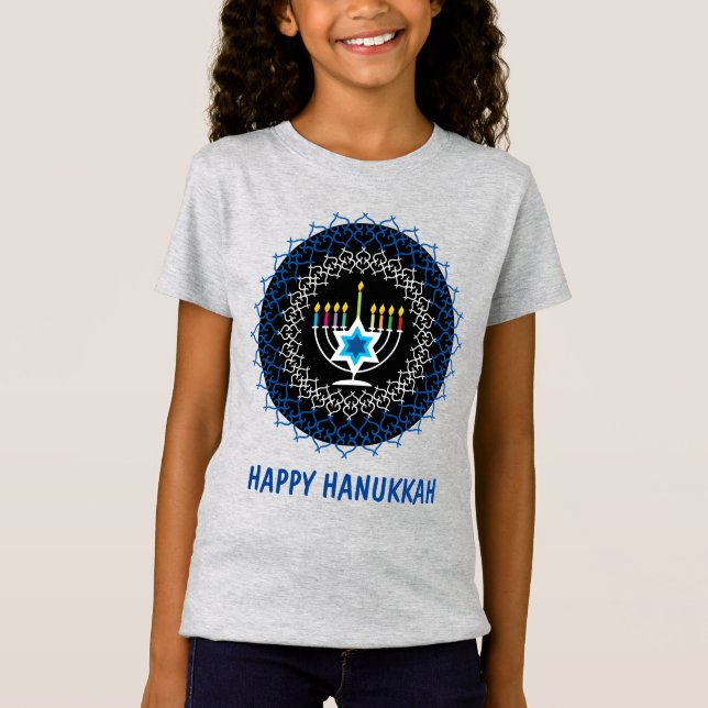 Lycklig Hanukkah - vacker design2 T Shirt (Framsida)