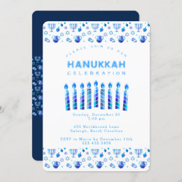 Lycklig Hanukkah Vacker judisk Helgdag Inbjudningar