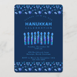 Lycklig Hanukkah Vacker judisk Helgdag Inbjudningar