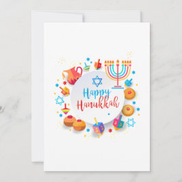 Lycklig Hanukkah Vacker judisk Helgdag Ornament Tack Kort