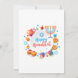 Lycklig Hanukkah Vacker judisk Helgdag Ornament Tack Kort