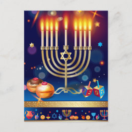 Lycklig Hanukkah Vacker judisk Helgdag Vykort