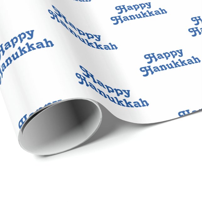Lycklig Hanukkah vit judisk Helgdag Gift Presentpapper (Rullad Hörn)
