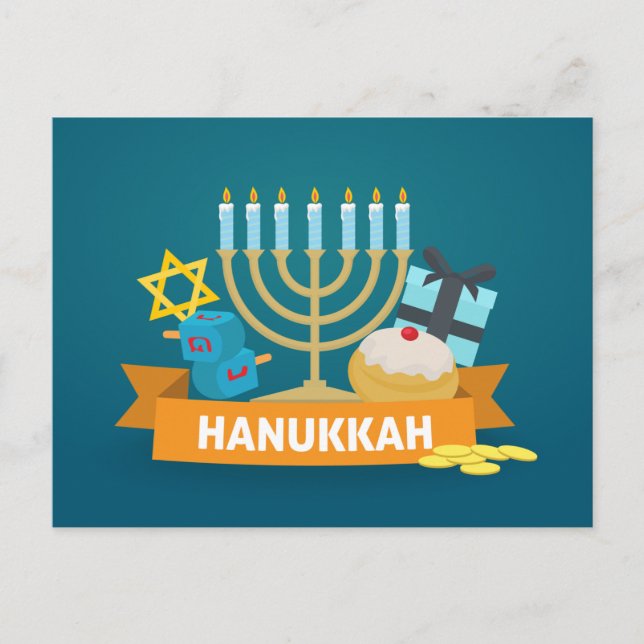 Lycklig Hanukkah Vykort (Framsida)
