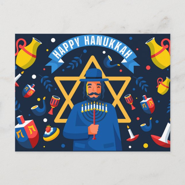 Lycklig Hanukkah Vykort (Framsida)