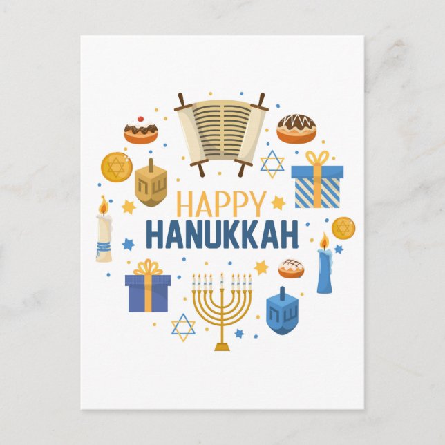 Lycklig Hanukkah Vykort (Framsida)