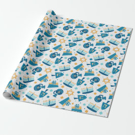 Lycklig Hanukkah Wrapping Papper Presentpapper