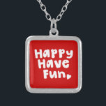 Lycklig har Roligt Silverpläterat Halsband<br><div class="desc">Livet till kort. Globe Trotters specialiserar sig på idiosynkratiskt bildmaterial från hela världen. Här hittar du unika hälsningskort,  vykort,  Poster,  Mousepads med mera.</div>