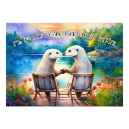 Lycklig har vi varje Otter Fototryck