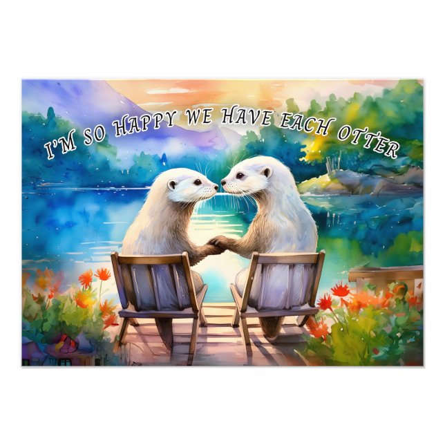 Lycklig har vi varje Otter Fototryck (Framsidan)