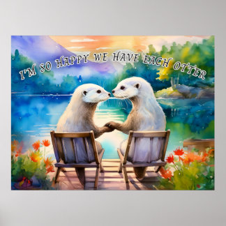 Lycklig har vi varje Otter Poster