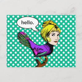 Lycklig Harpy Antropomorphic Bird Girl Postcard Vykort