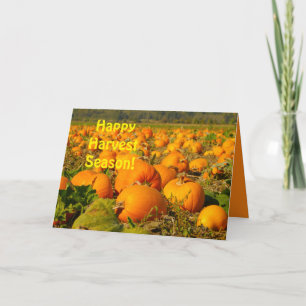 Lycklig Harvest Season, Pumpkin Patch Scene Hälsni Kort
