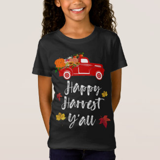 Lycklig Harvest Y'all red lastbil Fall Season Gift T Shirt
