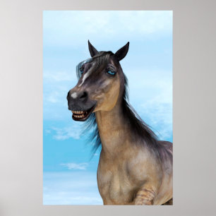 Lycklig häst poster