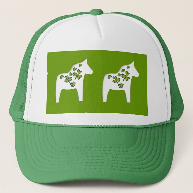 Lycklig häst Shamrock-hatt Keps (Framsida)
