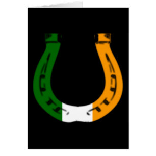 lycklig hästsko. irish. hälsningskort