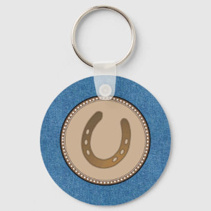 Lycklig hästsko westerna Keychain Nyckelring