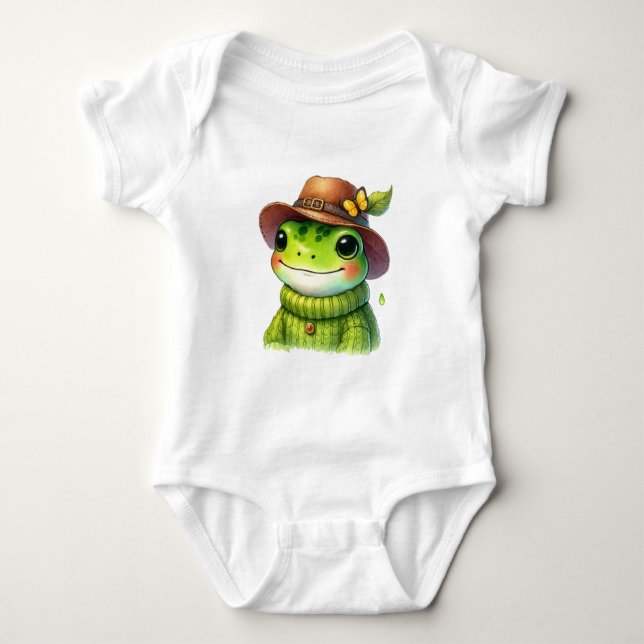 Lycklig Hat Frog T Shirt (Framsida)