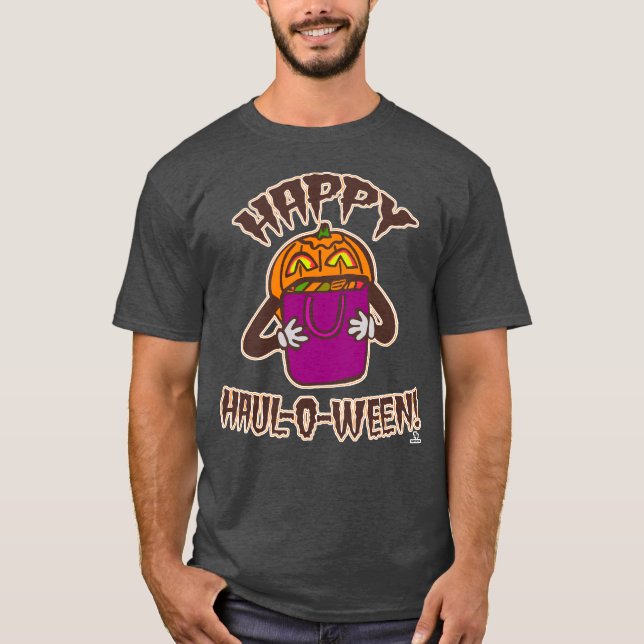 Lycklig Haul-o-ween Funny Halloween Shopping Teckn T Shirt (Framsida)