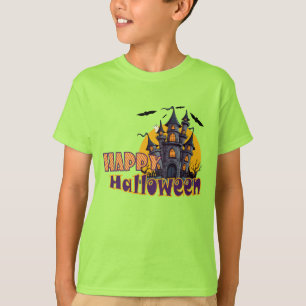 Lycklig Haunted House Halloween Spooky T Shirt