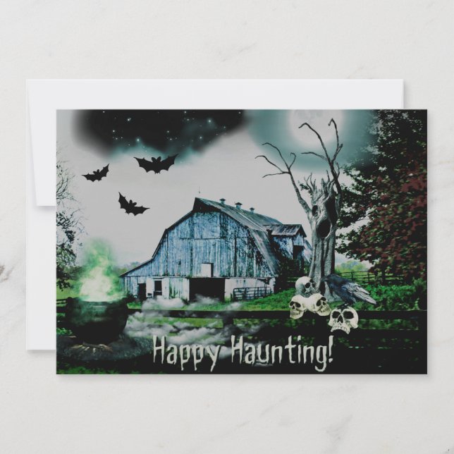 *~* Lycklig Haunting Döskallars HALLOWEEN CARD (Framsida)