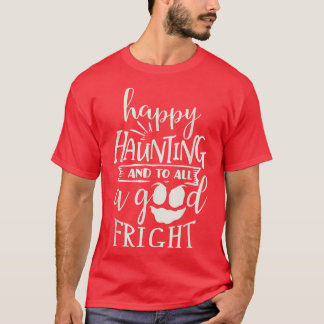 Lycklig Haunting Ghost Halloween Design T-Shirt