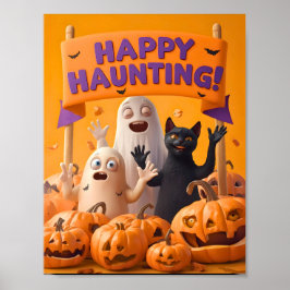 Lycklig Haunting - Kids Halloween Poster