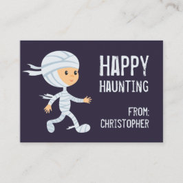 Lycklig Haunting Mummy Halloween Classroom Card Visitkort