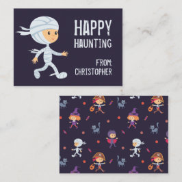 Lycklig Haunting Mummy Halloween Classroom Card Visitkort