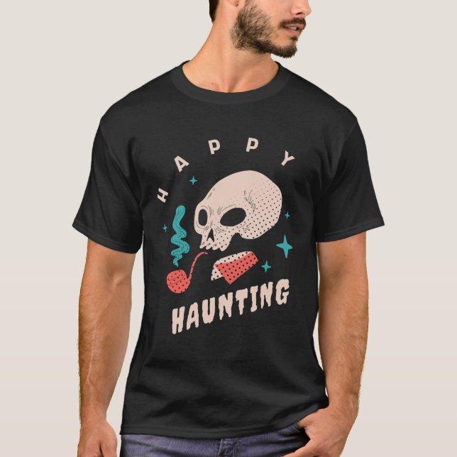 Lycklig Haunting T Shirt (Framsida)