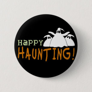 Lycklig Haunting Tshirts och Gifts Knapp