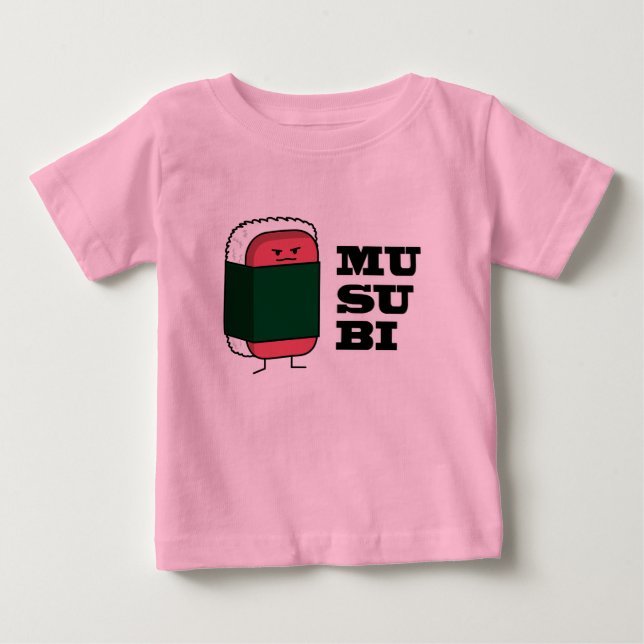 Lycklig Hawaiian Musubi Sushi Nori sjögräs Tee Shirt (Framsida)