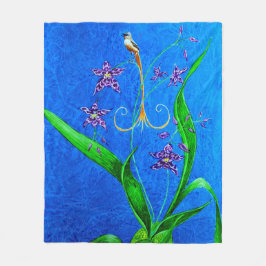 Lycklig Hawaiian Orchid Bird Fleecefilt