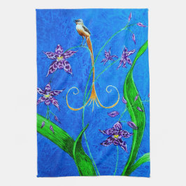 Lycklig Hawaiian Orchid Bird Kökshandduk