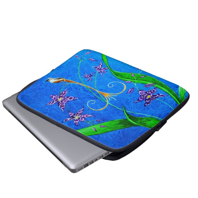Lycklig Hawaiian Orchid Bird Laptop Fodral (Framre botten)