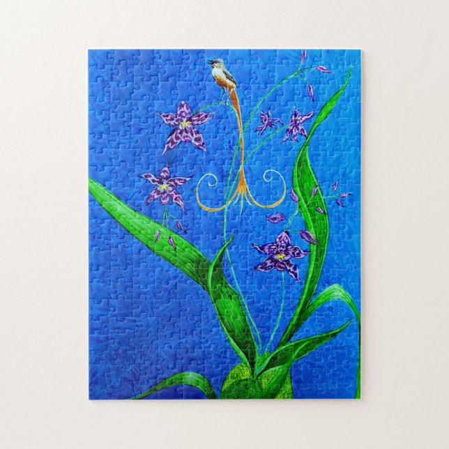 Lycklig Hawaiian Orchid Bird Pussel (Vertikal)