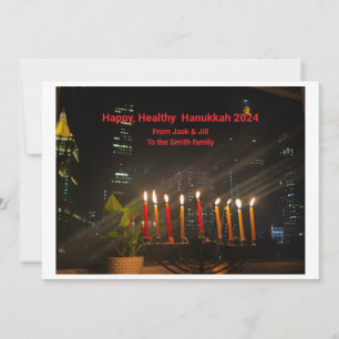Lycklig, Healthy Hanukkah 2024-kort Julkort