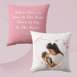 Lycklig Heart Anpassningsbar Photo Dekorativ kudde