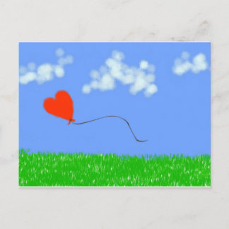 Lycklig Heart Balloon Vykort