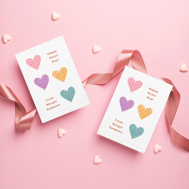 Lycklig Heart Day Pastel Hearts Classroom Valentin Inbjudningar (Skapare uppladdad)