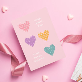 Lycklig Heart Day Pastel Hearts Classroom Valentin Inbjudningar