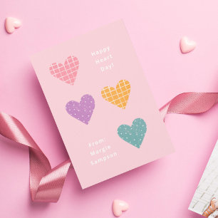 Lycklig Heart Day Pastel Hearts Classroom Valentin Inbjudningar
