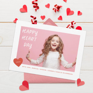 Lycklig Heart Day Valentine Photo Julkort