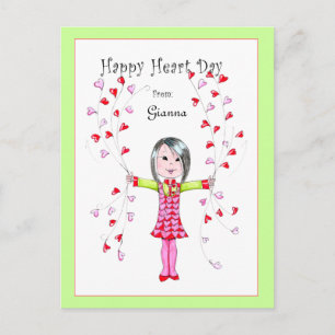 Lycklig Heart Day-vykort Vykort