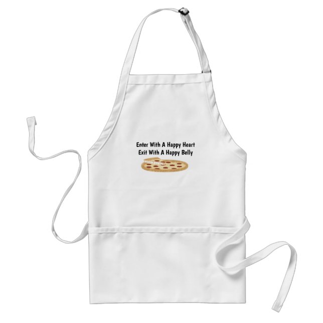 Lycklig Heart Lycklig Belly Pizza Apron Förkläde (Framsidan)