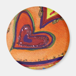 Lycklig Heart Magnet