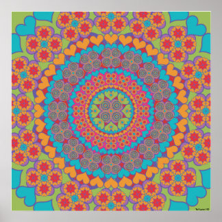 Lycklig Heart Mandala 1 Poster