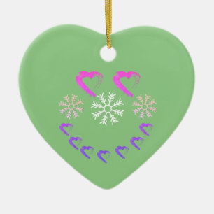 Lycklig Heart Snowflake Ornament