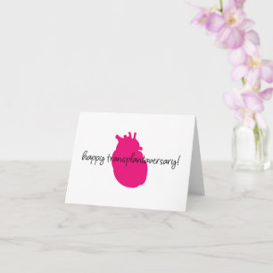 Lycklig Heart Transplantaversary Script Notecard Kort